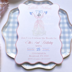 Watercolor Princess Invitation, Bibbidi Bobbidi Princess Invitation, Fairytale Invitation, Classic Princess Girl Invite