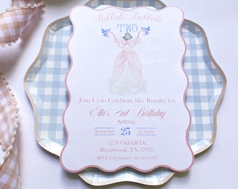 Watercolor Princess Invitation, Bibbidi Bobbidi Princess Invitation, Fairytale Invitation, Classic Princess Girl Invite