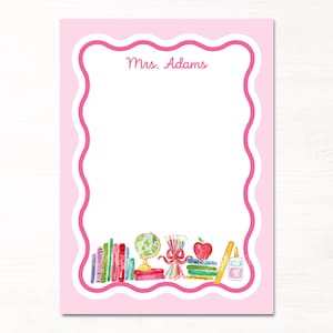 Personalized Teacher Notepad / Wavy Notepad / Scallop Notepad / Note from the Teacher / Teacher Appreciation Gift