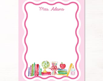 Personalized Teacher Notepad / Wavy Notepad / Scallop Notepad / Note from the Teacher / Teacher Appreciation Gift