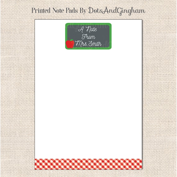 Personalized Teacher Notepad / Teacher Chalkboard Note Pad / Note from
