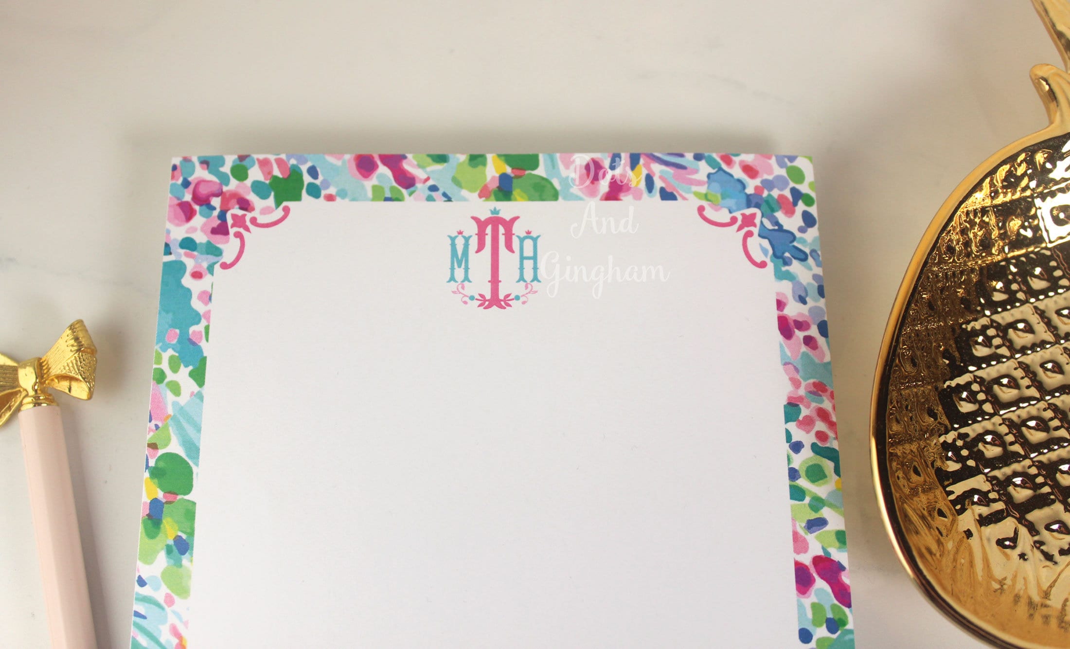 Personalized Watercolor Floral Notepad / Preppy Monogram Note Pad ...