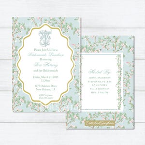 Watercolor Bridal Shower Invitation, Bridal Luncheon Invitation, Bridesmaid Luncheon, Spring Chinoiserie Bridesmaid Luncheon Invitation