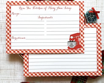 Printed Kitchen Mixer Recipe Card, Monogram Recipe Card, Kitchen Mixer Recipe Card, From the Kitchen Of, Personalized Recipe Card