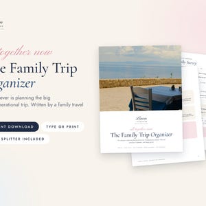 Family Trip Planner Printable, Multigenerational Vacation Organizer, Fillable PDF with Cost Splitter image 2