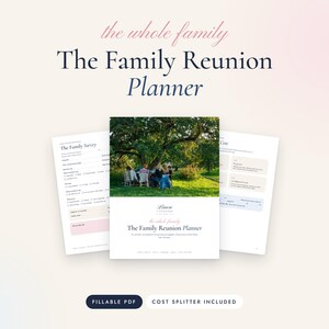 Family Reunion Planner Printable, Reunion Organizer, Fillable PDF with Family Cost Splitter