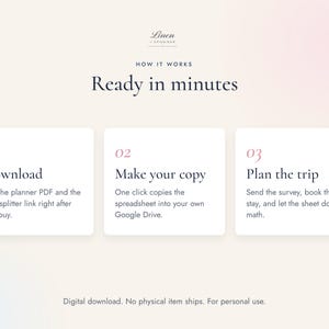 Printbare planner voor een meidenuitje, groepsreisplanner, invulbaar PDF-bestand met kostenverdeling afbeelding 4