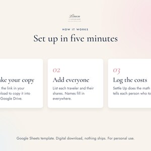 Group Trip Cost Splitter, Google Sheets Vacation Expense Calculator for Friends image 5