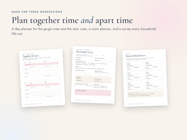 Family Trip Planner Printable, Multigenerational Vacation Organizer, Fillable PDF with Cost Splitter image 5