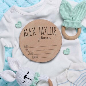 Baby Name Announcement Sign, 3D Hospital Name Wood Sign, Birth Stats Announcement Sign, Newborn Photo Prop, Engraved Baby Name Sign