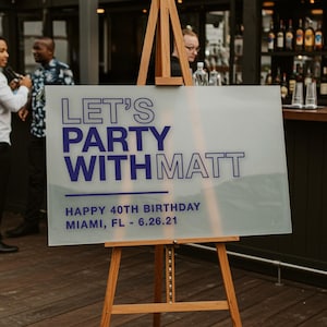 Happy Birthday Sign - Acrylic Welcome Sign - Birthday Party Decorations