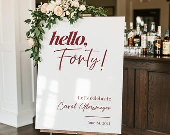 Custom Acrylic Happy Birthday Welcome Sign: Party Decorations
