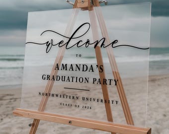 Acrylic Graduation Welcome Sign : Grad Celebration