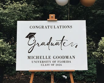 Grad Party Welcome : Graduate Custom Sign