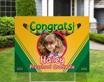 Kindergarten Graduation,  Preschool Yard Sign, Class of 2024, Grad Decor 2024, Lawn Signage