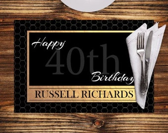 Birthday Decorations - Birthday Table Decor -Birthday Placemats -Personalized Birthday Decorations-Milestone Birthday