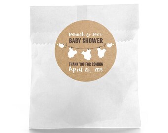 Rustic Baby Shower - Baby Shower Favor Labels - Baby Shower Favor Stickers - Custom Favor Sticker - Baby Shower Favor - Favor Box Label