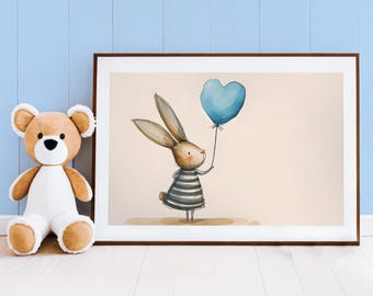 Decorative Bunny Nursery, Rabbit Kids Room Art, Baby Room Decorations, Children Playroom