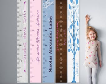 Personalized Kids Height Chart: PVC Growth Ruler, Nursery Decor