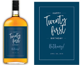 Milestone Birthday Gift - Liquor Birthday Label - Adult Birthday Gift - 21st Birthday - 30th Birthday - Man Birthday Gift -Personalized Gift