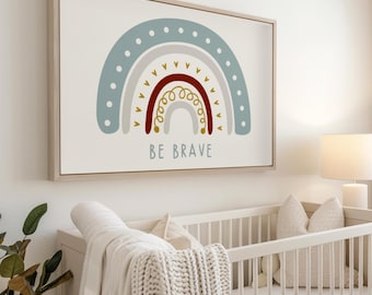 Rainbow Boho Posters, Colorful Playroom Decor, Earthy Poster