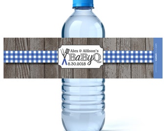 Baby Q Water Labels - Baby Shower Favors - Baby Shower Water Labels  - Water Bottle Labels - Baby Q - Baby Q Shower - BBQ Party