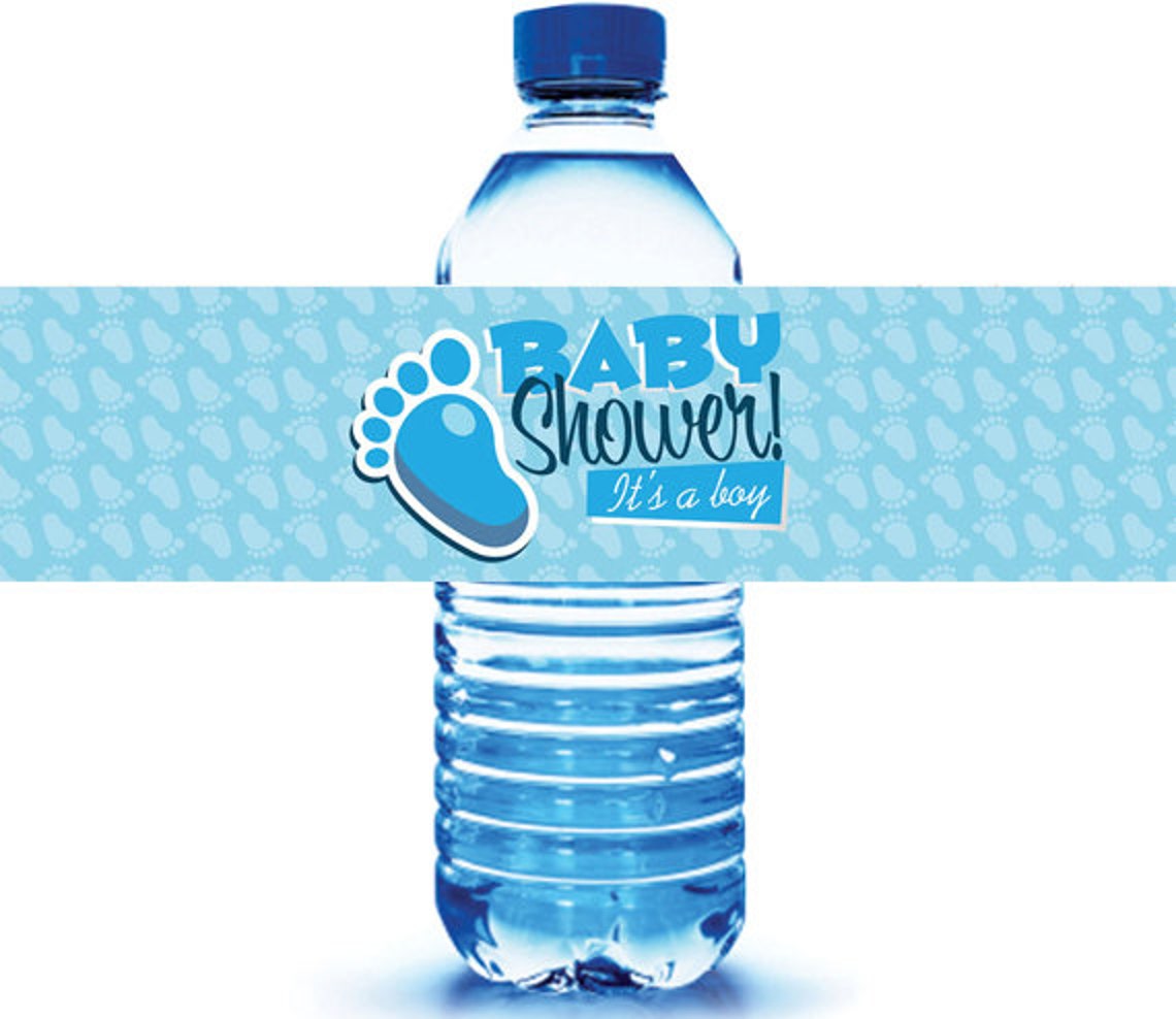 Baby Shower Water Bottle Labels Baby Shower Labels Water Etsy