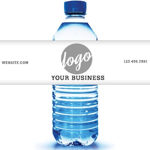 Custom Water Bottle Labels - Your Business Logo or Design - Custom Logo Water Bottle Labels - Business Water Bottle Labels