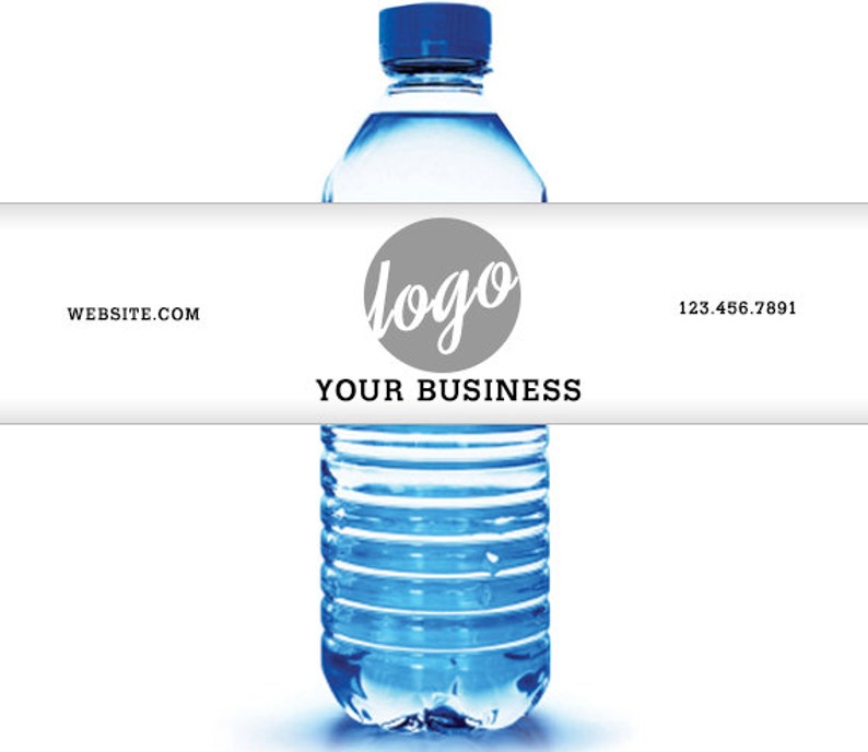 Custom Water Bottle Labels Your Business Logo or Design Custom Logo Water Bottle Labels Business Water Bottle Labels image 1