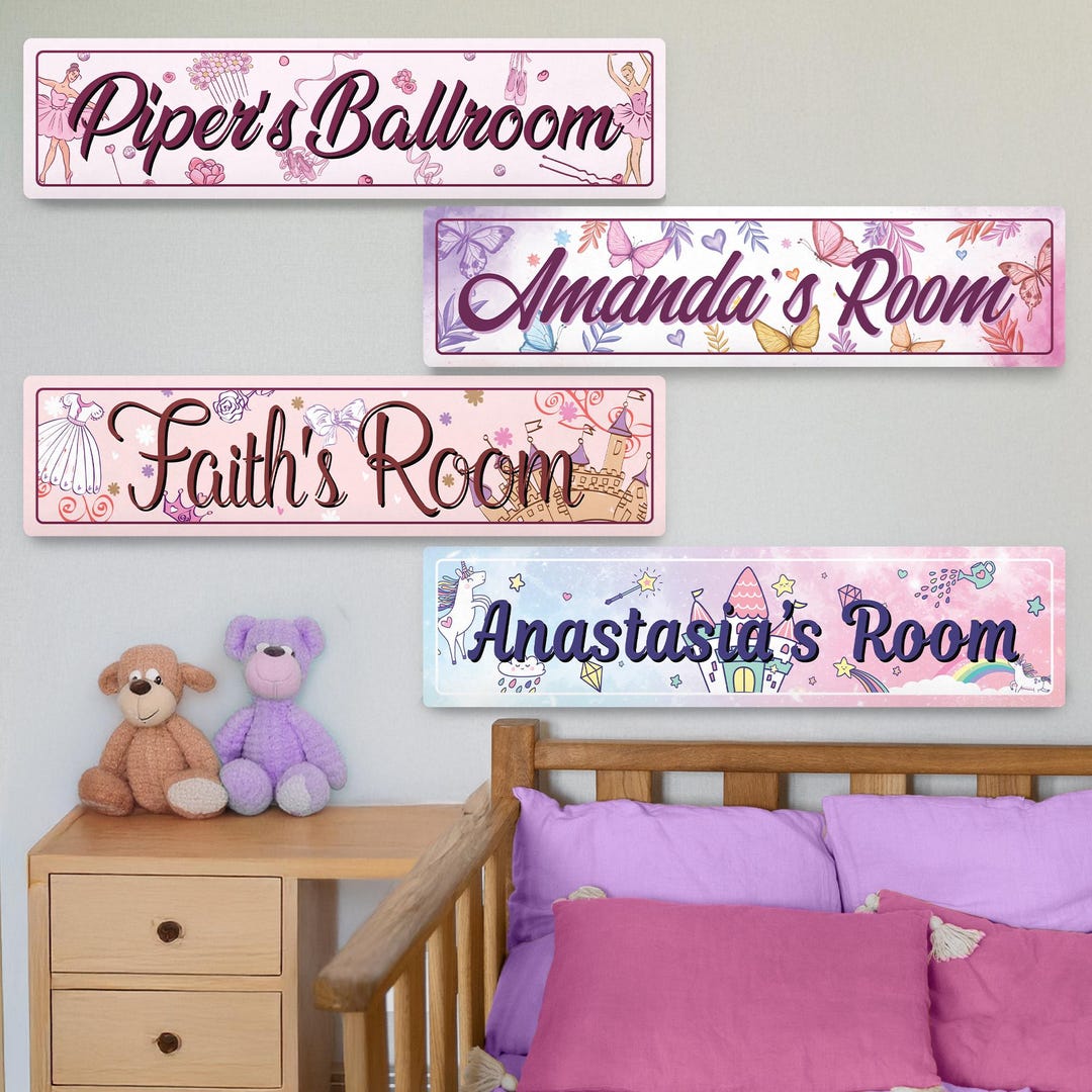 Girl Room Wall Decor, Personalized Door Sign, Name Signage - Etsy