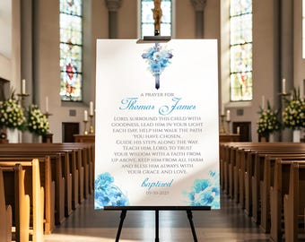Baptism Prayer Welcome Sign, Entrance Signage, Church Ceremony, Religious Event