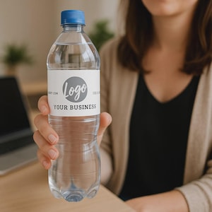 Custom Logo Water Bottle Labels – Promotional Waterproof Labels