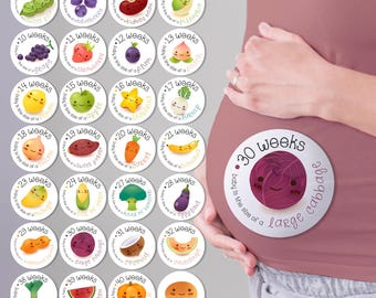 Weekly Baby Bump Stickers: Pregnancy Announcement, Weeks 6-40