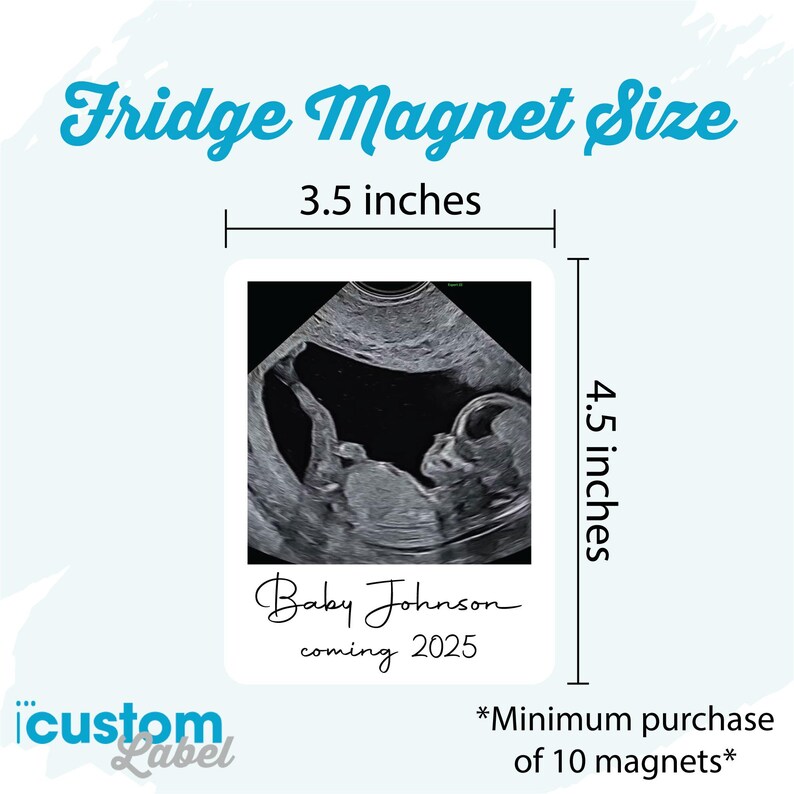 Sonogram Magnets Ultrasound Magnet, Pregnancy Revealing Announcement, Personalized ...