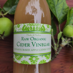 Pure Organic Apple Cider Vinegar with the mother 250ml Unpasteurised Unfiltered