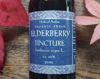 ORGANIC Elderberry Artisan Tincture 1:2 Sambucus nigra