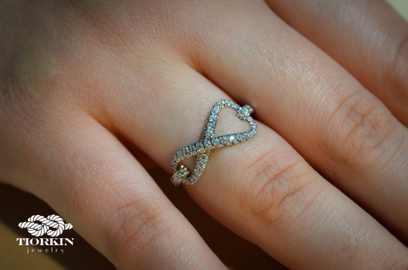 Infinity Symbol Sign Wedding Ring Infinity Diamond Ring Anniversary Wedding Diamond Ring 14K Gold Infinity Ring Women/'s Promise Ring