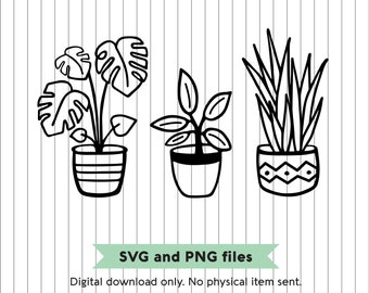 Potted Plants - SVG and PNG Digital Files