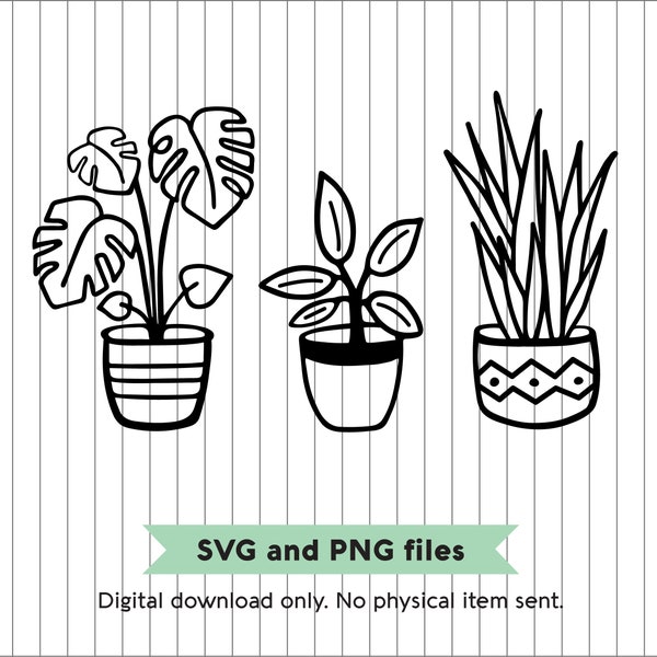 Plantas en macetas - Archivos digitales SVG y PNG