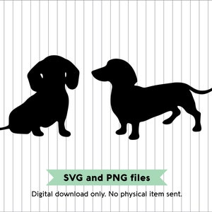 Dachshund Silhouettes - SVG and PNG Digital Files