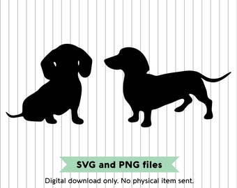 Dachshund Silhouettes - SVG and PNG Digital Files