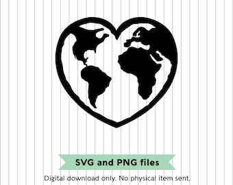 Earth Love - SVG and PNG Digital Files