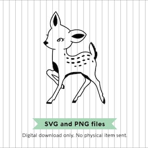 Vintage Style Fawn SVG and PNG Digital Files image 1