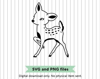 Vintage Style Fawn - SVG and PNG Digital Files