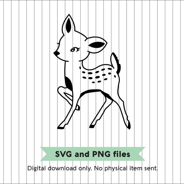 Vintage Style Fawn - SVG and PNG Digital Files