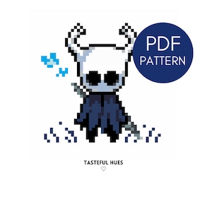 The Knight - Hollow Knight Digital Cross Stitch Pattern