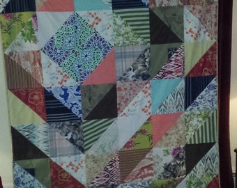 Memorial Clothes Quilt: Custom Half Square Triangle Keepsake (DEPOSIT)