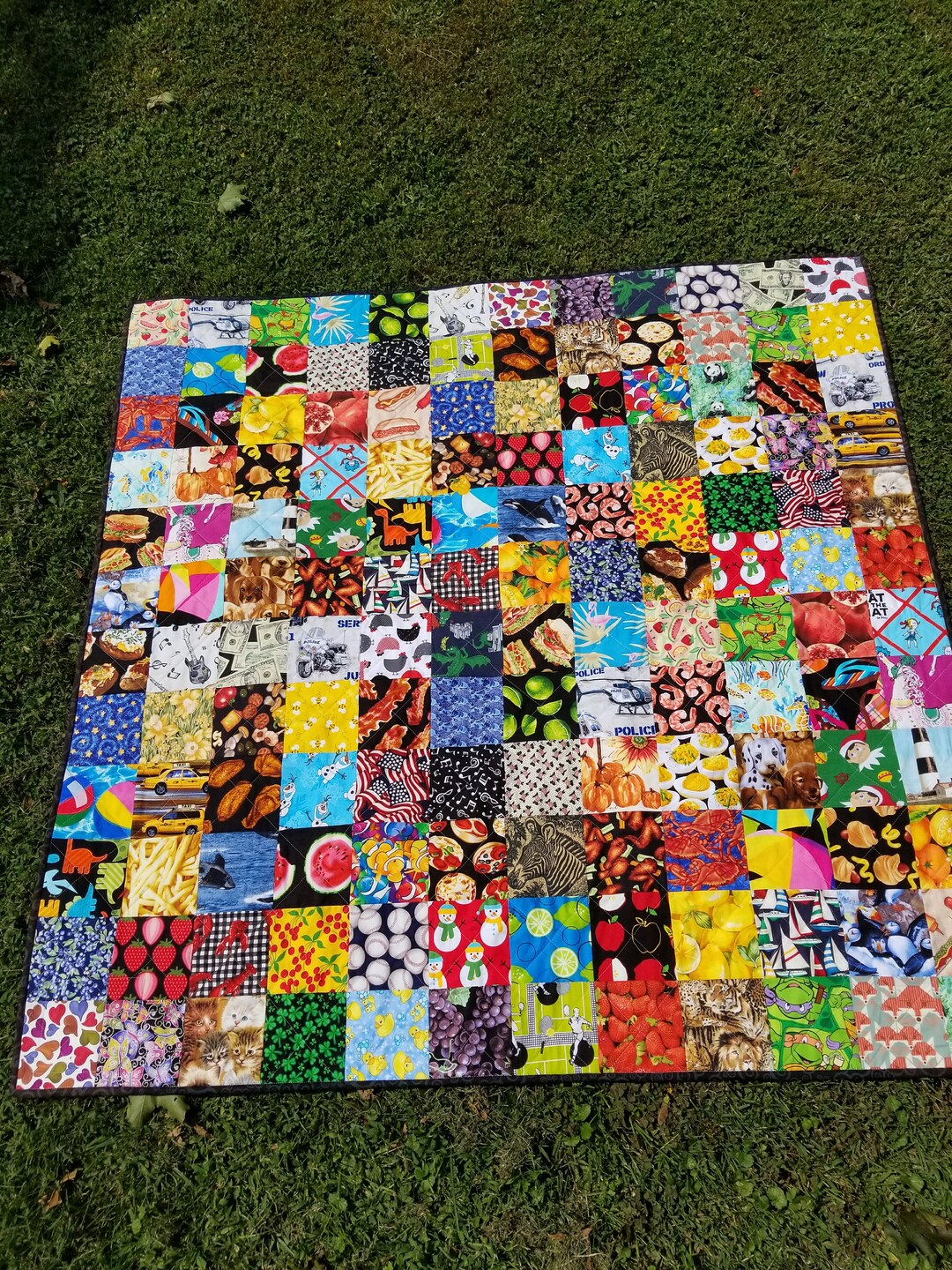 I Spy/matching Game Quilt, Grandparents Gift, Floor Quilt, Interactive