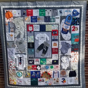 Baby Clothes Quilt, Memory Quilt, Memorial Quilt, DEPOSIT