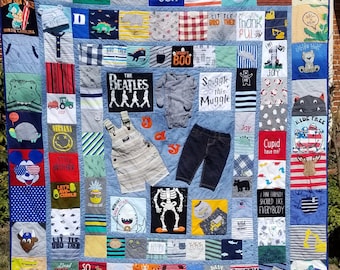 Custom Baby Clothes Memory Quilt: Handmade Keepsake Quilt (DEPOSIT)